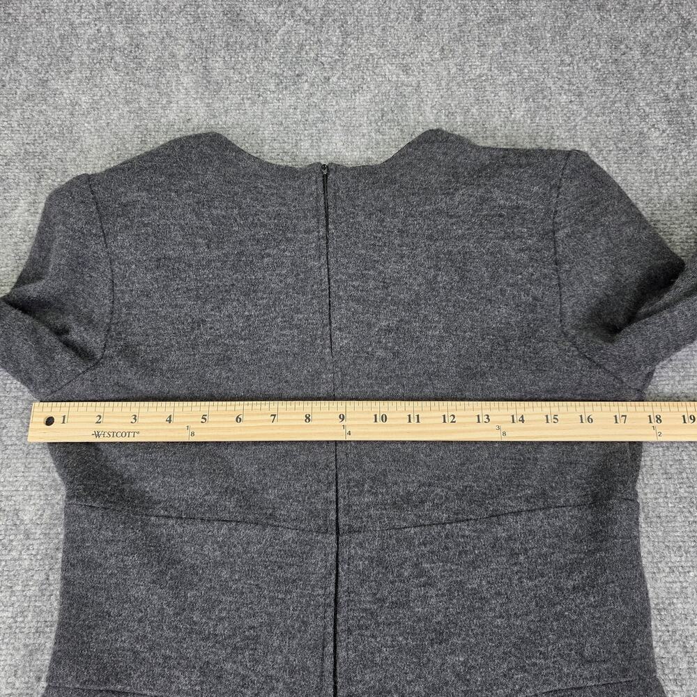 Vintage Kwai Dress Womens 14 Petite Gray Knit Fit & Flare Sweater Midi Bow USA - Picture 9 of 16
